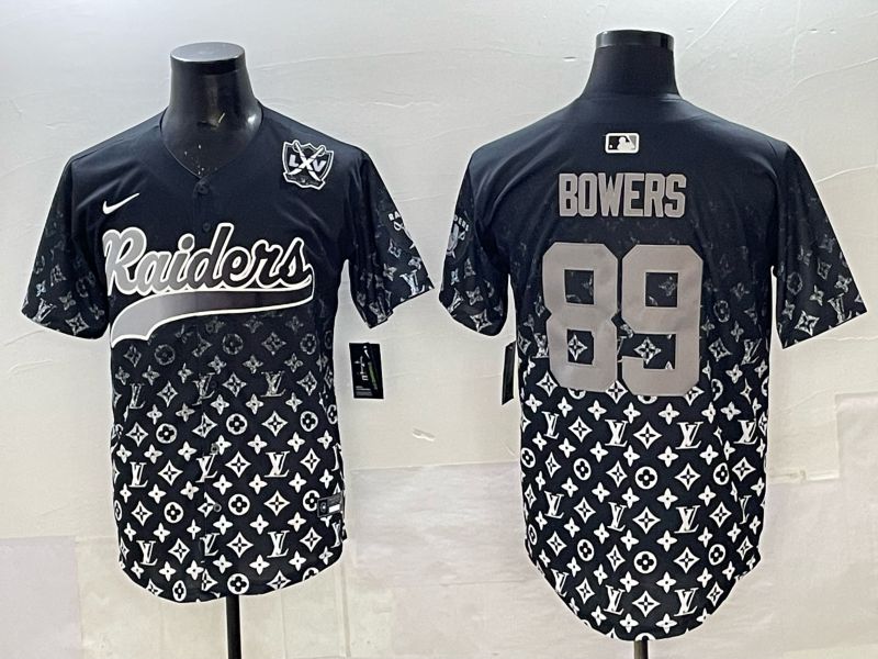 Men 2025 Nike Oakland Raiders 89 Bowers black Limited NFL Jersey 06